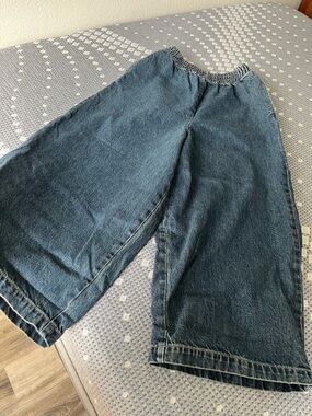 Wide Leg Flare Jeans in Dark Blue